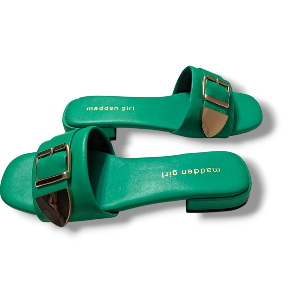 Madden Girl Women's Avaa Flat Sandal In Green Paris Sz. 7.5 - Picture 4 of 12